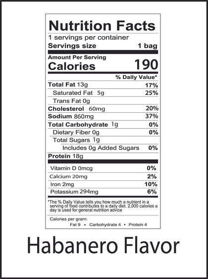 Borracho Jerky - Habanero Flavor Beef Jerky