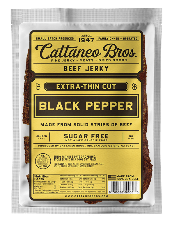 Cattaneo Bros - Black Pepper Extra thin Cut Beef Jerky
