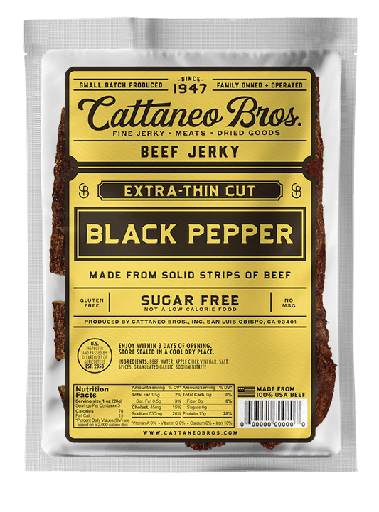 Cattaneo Bros - Black Pepper Extra thin Cut Beef Jerky