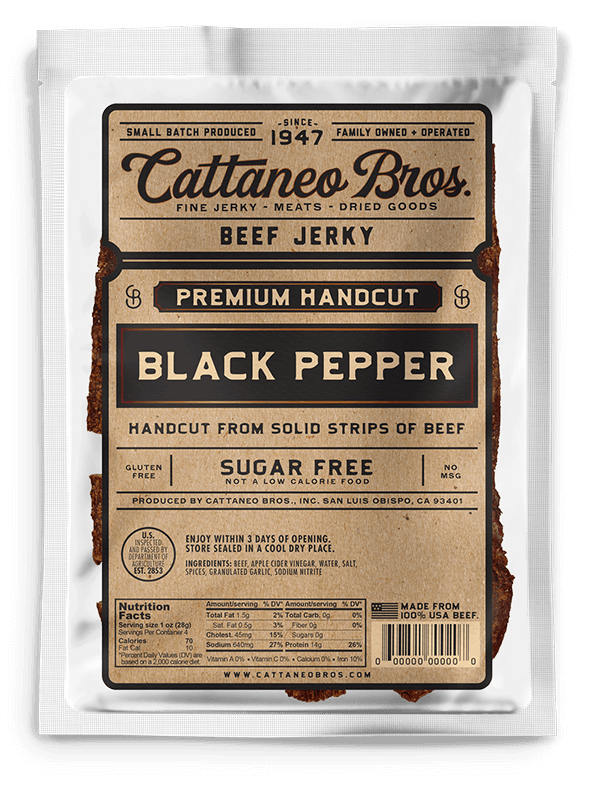 Cattaneo Bros - Black Pepper Premium Handcut Beef Jerky