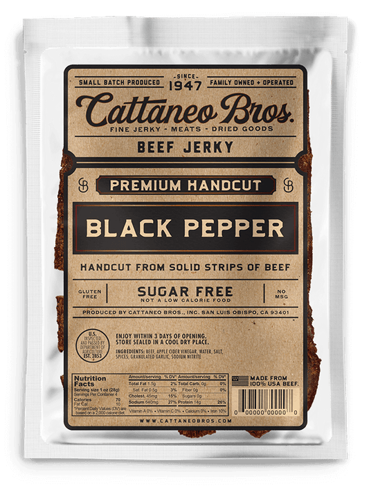 Cattaneo Bros - Black Pepper Premium Handcut Beef Jerky