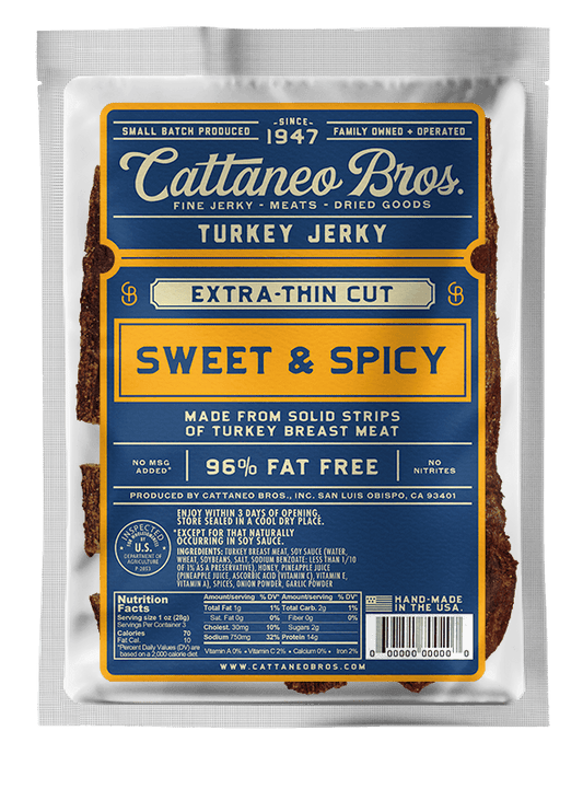 Cattaneo Bros - Extra thin Cut Sweet & Spicy Turkey Jerky