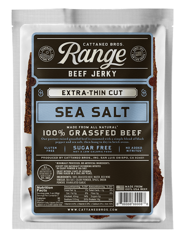 Cattaneo Bros - Sea Salt Grass fed Beef Jerky