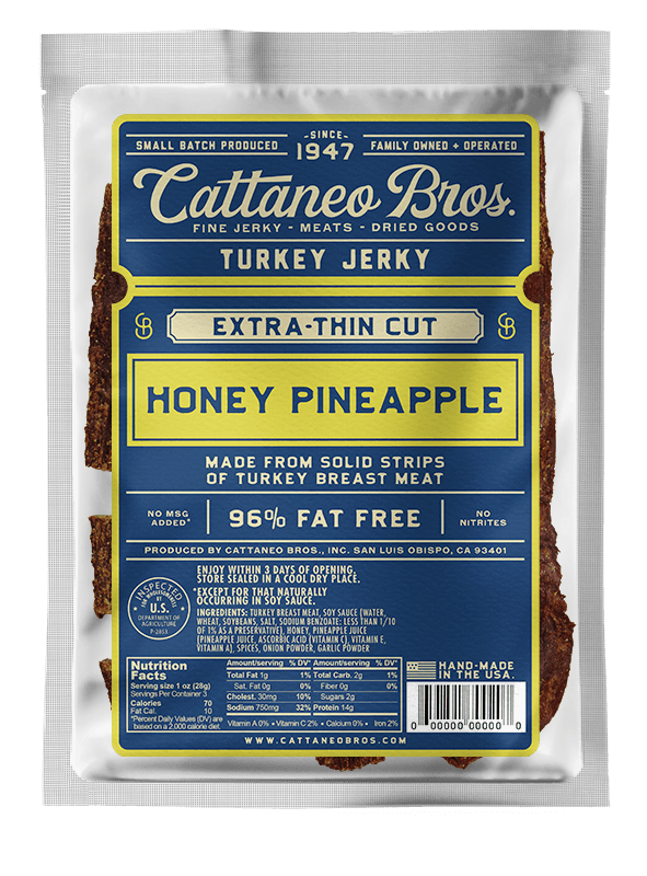 Cattaneo Bros - Extra thin Cut Honey Pineapple Turkey Jerky