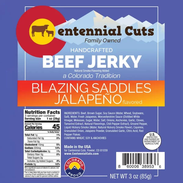 Centennial Cuts - Blazing Saddles Jalapeno Beef Jerky