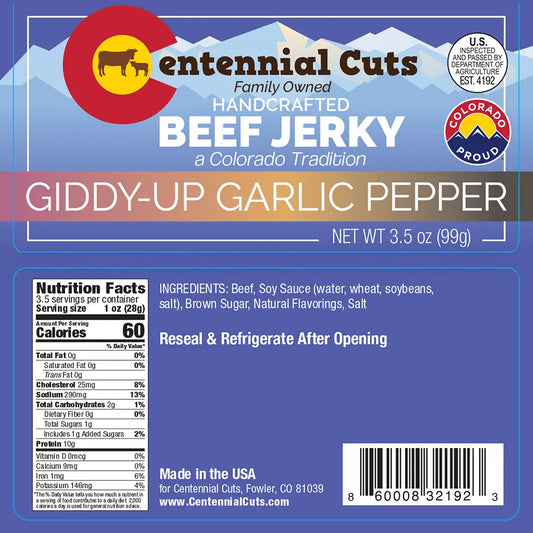 Centennial Cuts - Giddy-Up Garlic Pepper Beef Jerky
