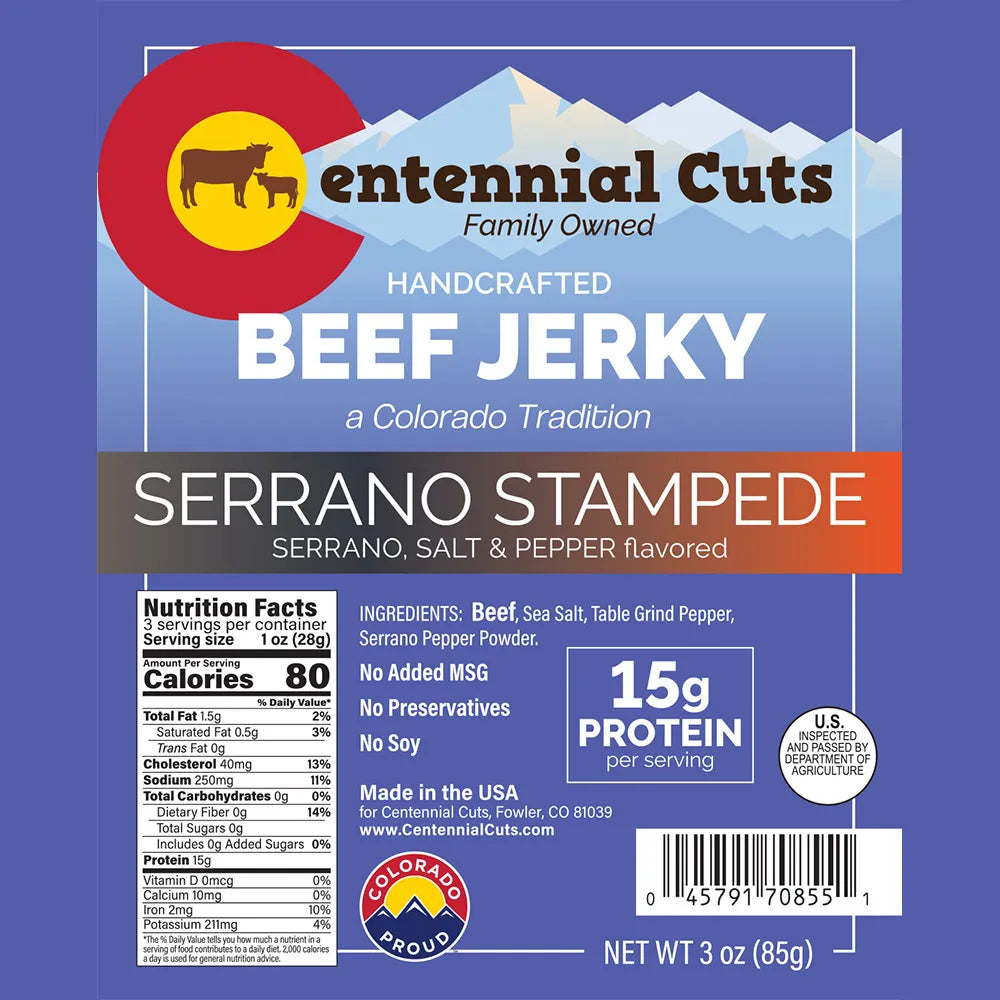 Centennial Cuts - Serrano Stampede Beef Jerky