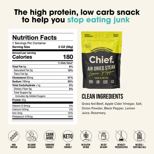 Chief Nutrition - Lemon Pepper Biltong