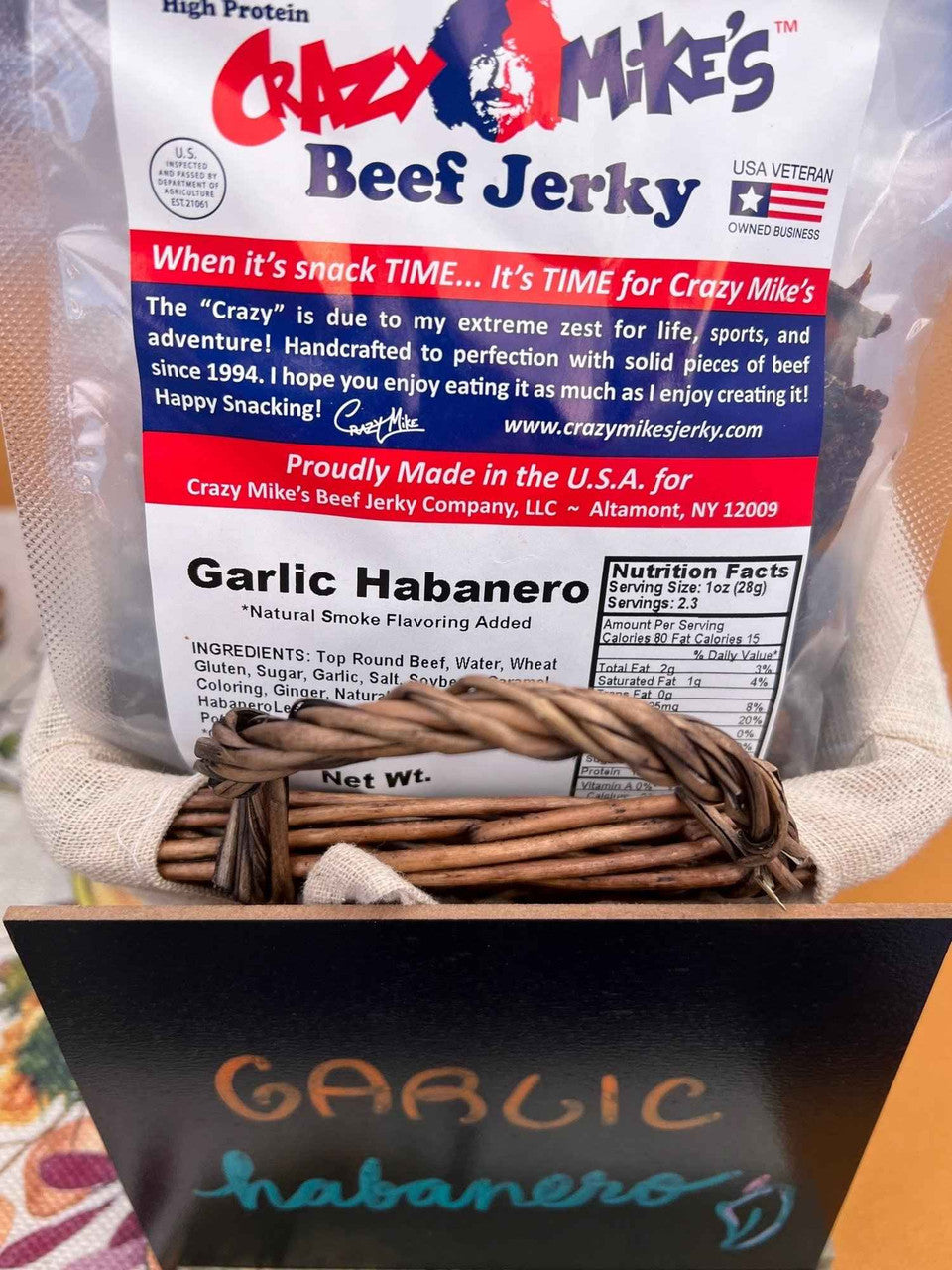 Crazy Mike's Jerky - Garlic Habanero Beef Jerky (2.3 oz)