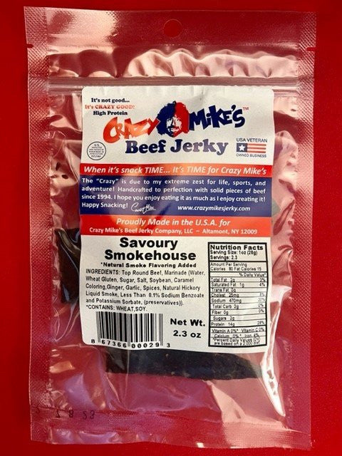 Crazy Mike's Jerky - Savoury Smokehouse Beef Jerky (2.3 oz)