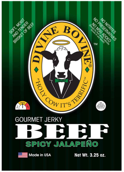 Divine Bovine - Spicy Jalapeno Beef Jerky (3.25 oz)