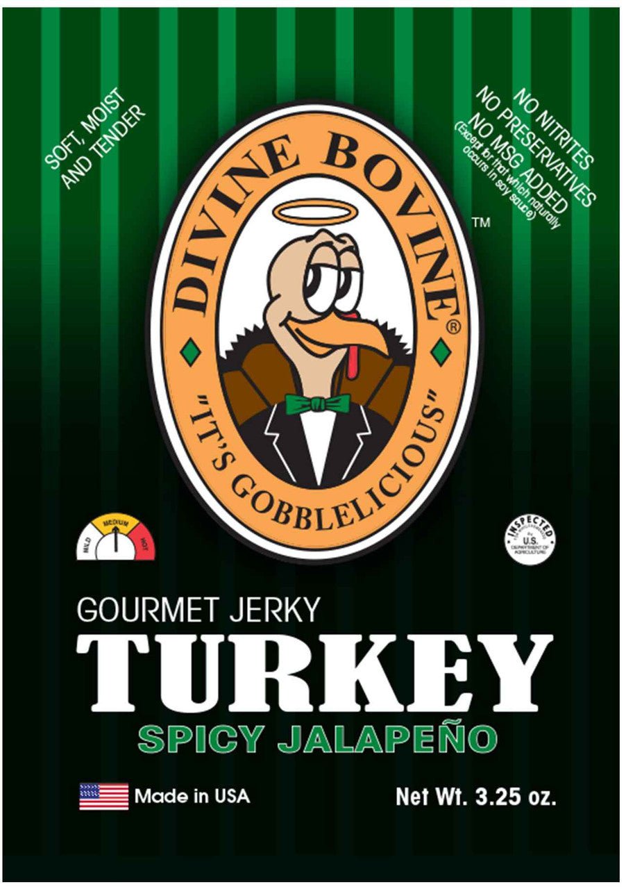 Divine Bovine - Spicy Jalapeno Turkey Jerky (3.25 oz)