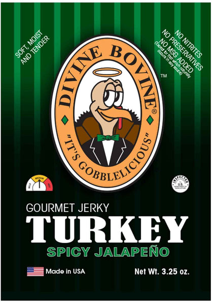 Divine Bovine - Spicy Jalapeno Turkey Jerky (3.25 oz)
