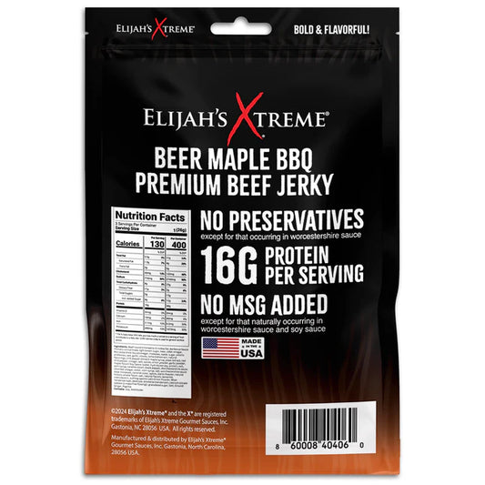 Elijahs Xtreme - Beer Maple BBQ Beef Jerky
