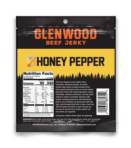 Glenwood Snacks - Honey Pepper Beef Jerky
