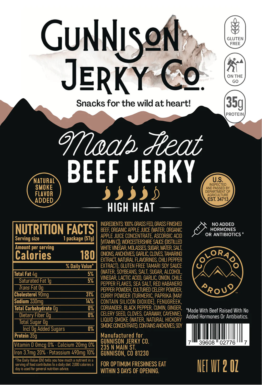 Gunnison Jerky Co - Moab Heat Beef Jerky