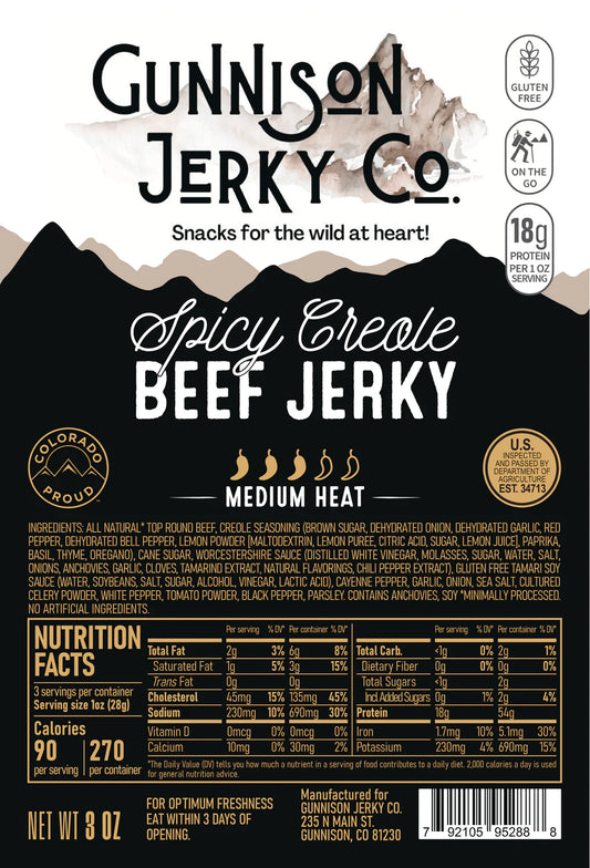 Gunnison Jerky Co - Spicy Creole Beef Jerky