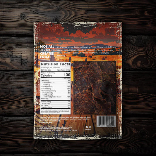 Jeds Jerky - Peppered Cowboy Beef Jerky Crisps