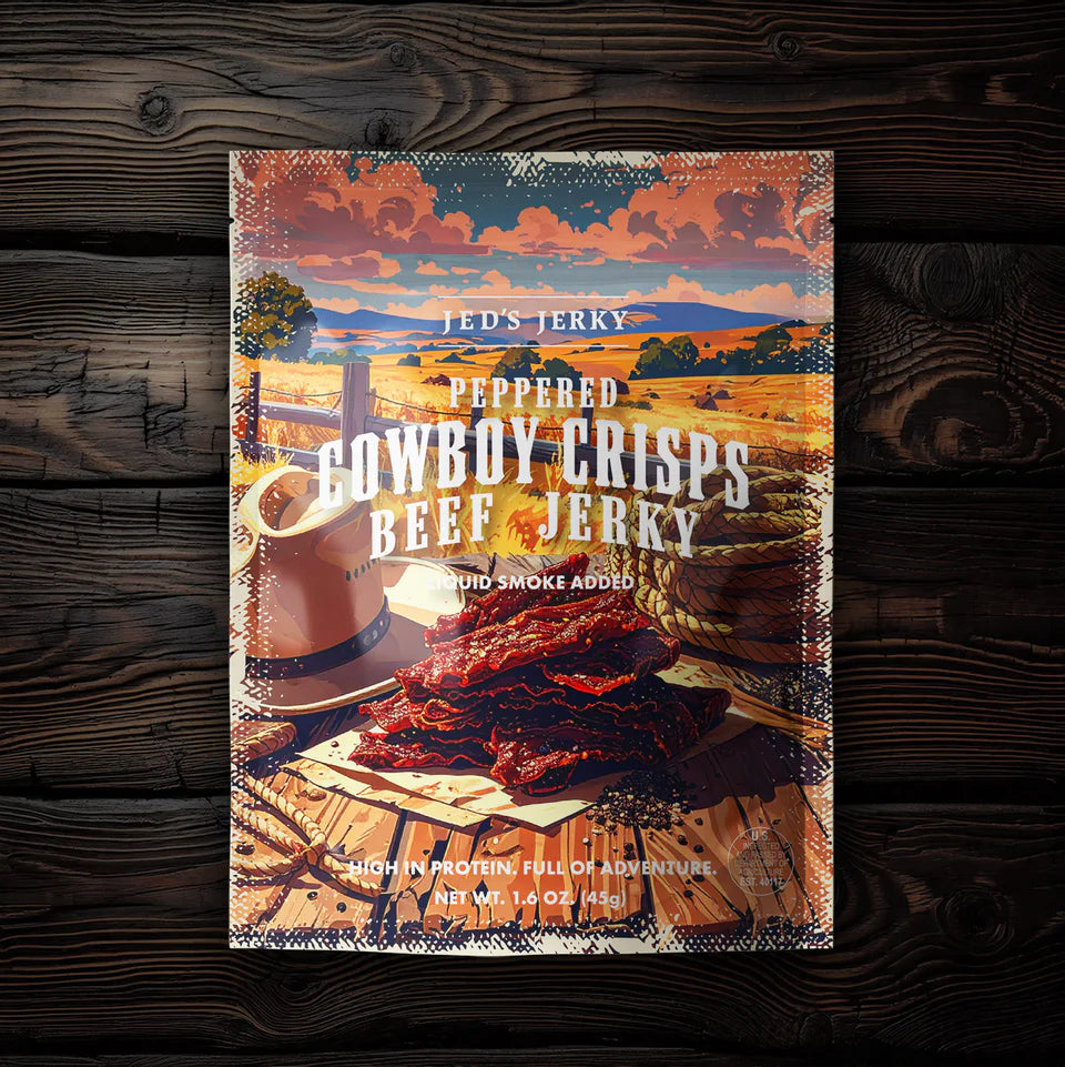 Jeds Jerky - Peppered Cowboy Beef Jerky Crisps
