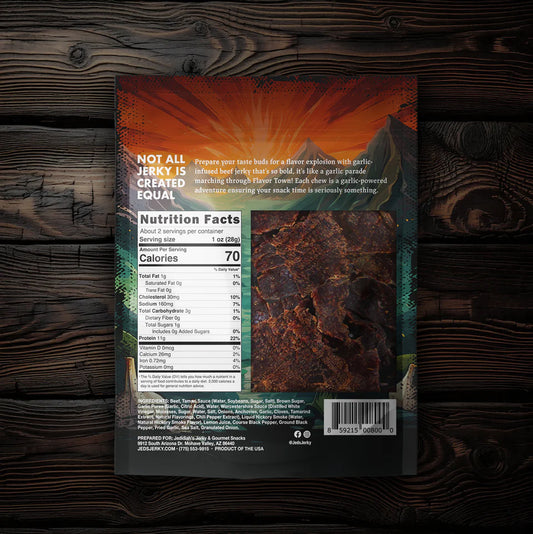 Jeds Jerky - Serious Garlic Beef Jerky