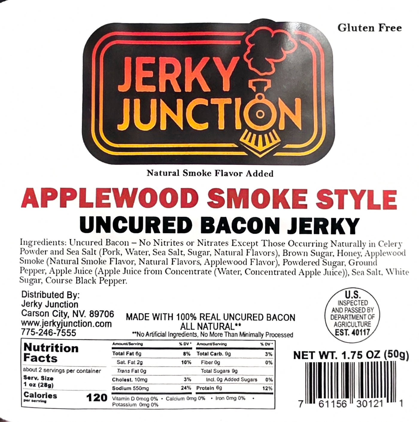 Jerky Junction - Applewood Smoke Style Bacon Jerky
