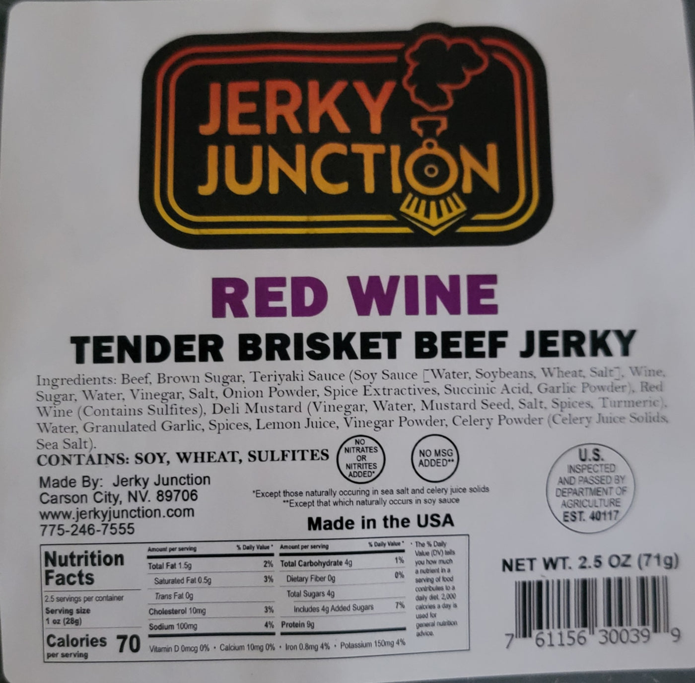 Jerky Junction - Red Wine Beef Jerky