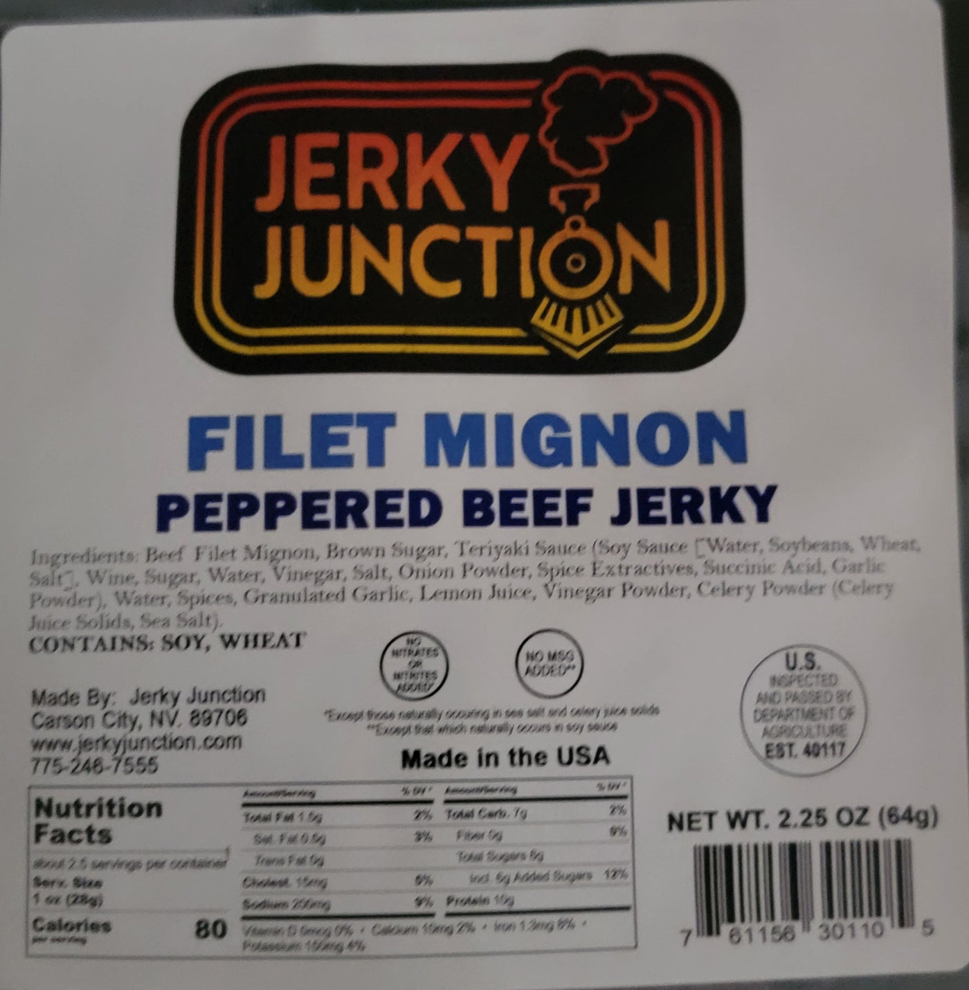 Jerky Junction - Filet Mignon Peppered Beef Jerky