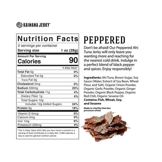 Kaimana Jerky - Peppered Tuna Jerky
