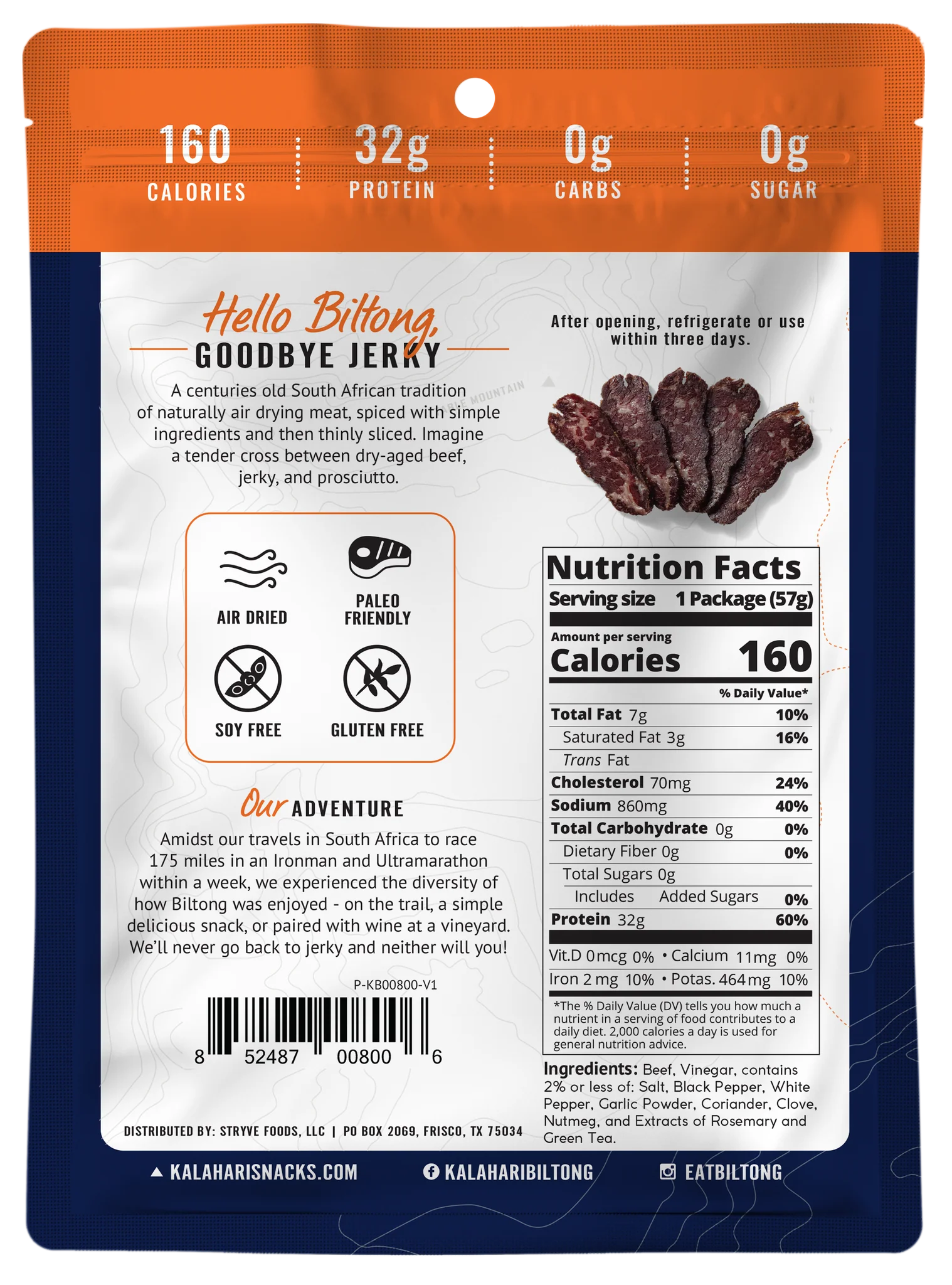 Kalahari Snacks - Original Biltong