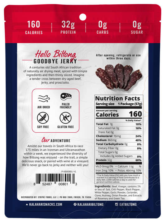 Kalahari Snacks - Spicy Peri Peri Biltong