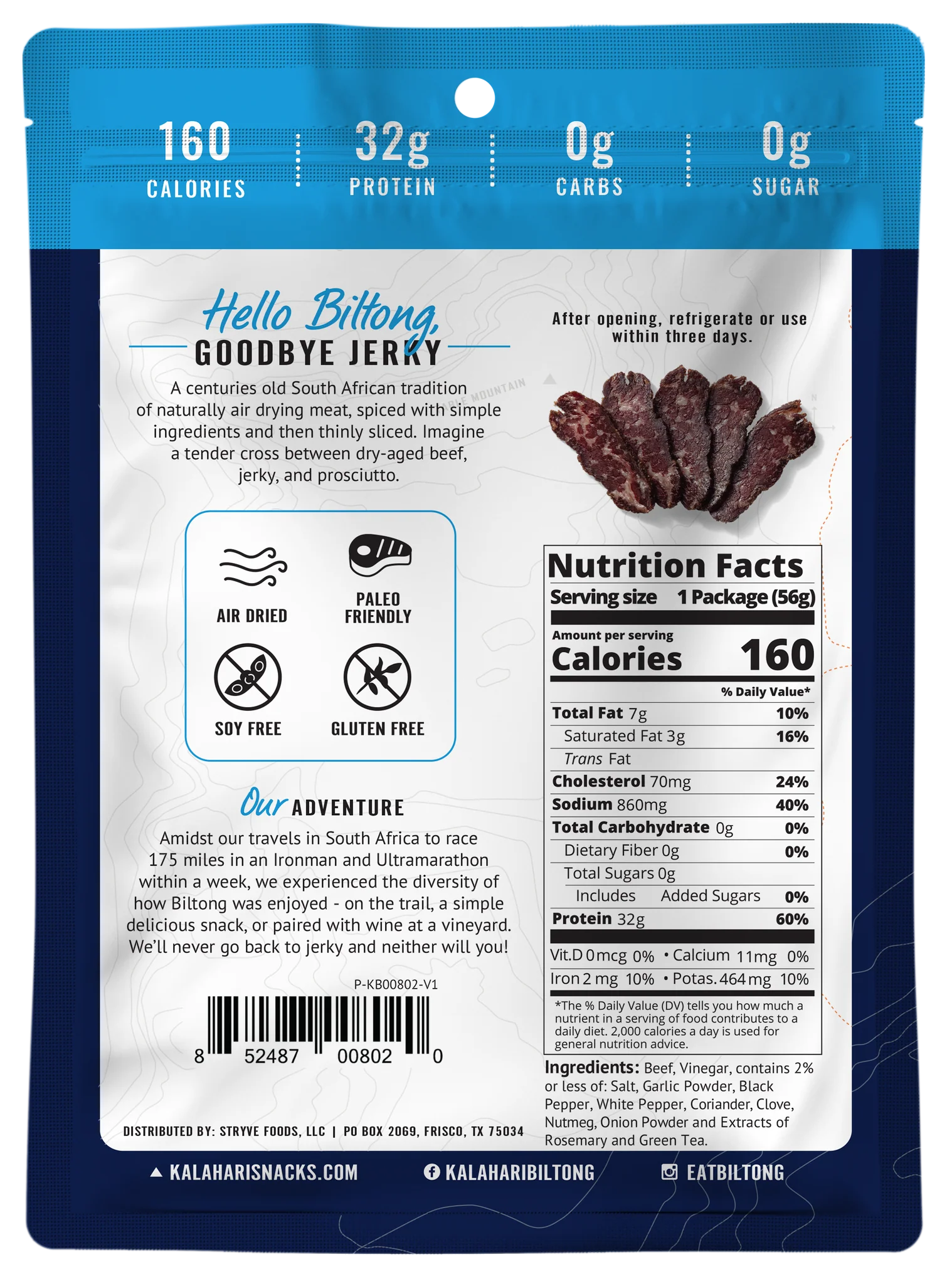Kalahari Snacks - Garlic Biltong