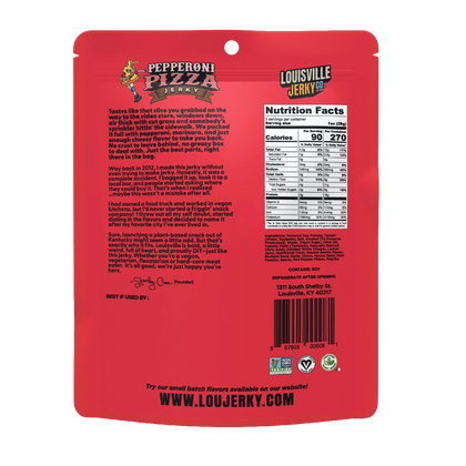 Louisville Vegan Jerky Co - Perfect Pepperoni Vegan Jerky