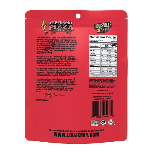 Louisville Vegan Jerky Co - Perfect Pepperoni Vegan Jerky