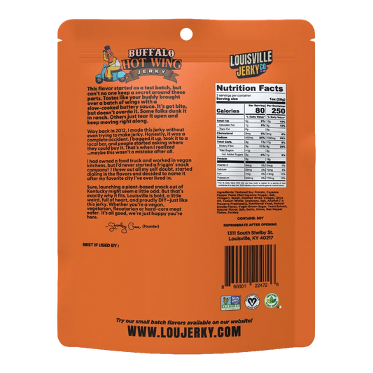 Louisville Vegan Jerky Co - Buffalo Hot Wing Vegan Jerky