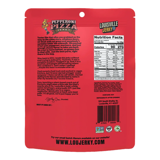 Louisville Vegan Jerky Co - Perfect Pepperoni Vegan Jerky