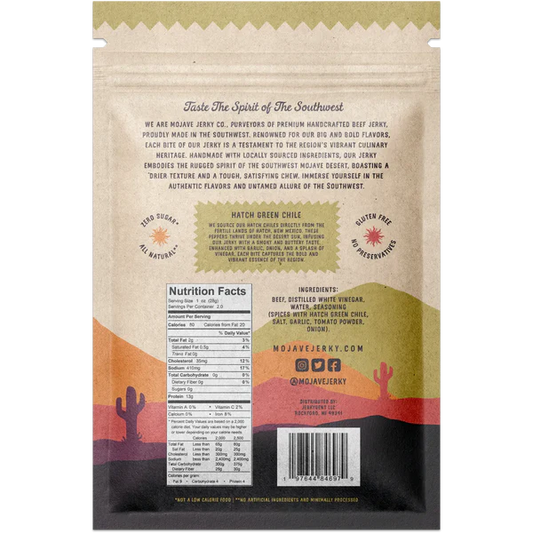 Mojave Jerky Co - Hatch Green Chile Beef Jerky