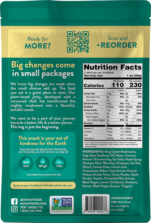 Moku Foods - Lemon Pepper Mushroom Jerky