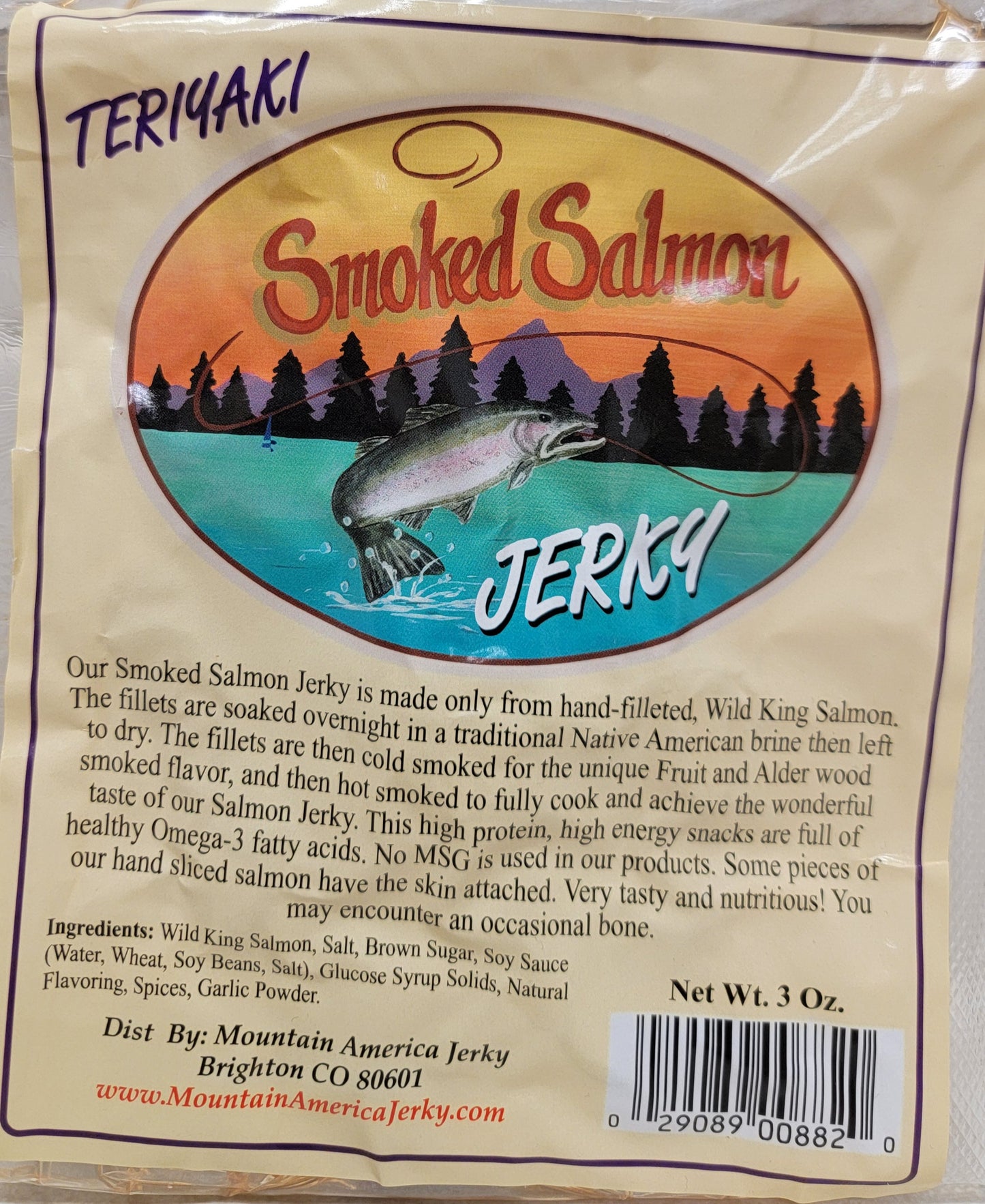 Mountain America Jerky - Teriyaki Salmon Jerky