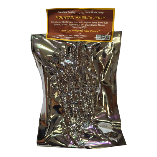 Mountain America Jerky Habanero Beef Jerky back label with ingredients, reseal
