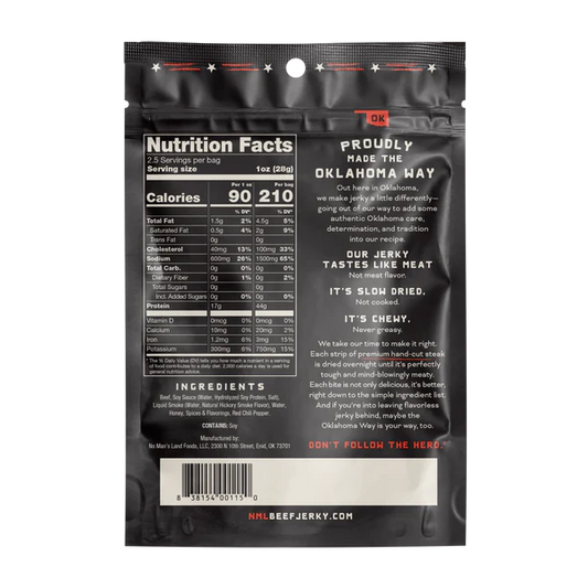 No Mans Land Food - Crushed Red Pepper Beef Jerky