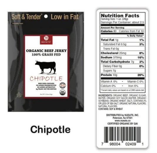 NuEats - Chipotle Grass Fed Beef Jerky