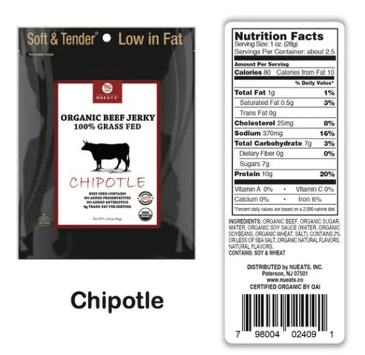 NuEats - Chipotle Grass Fed Beef Jerky