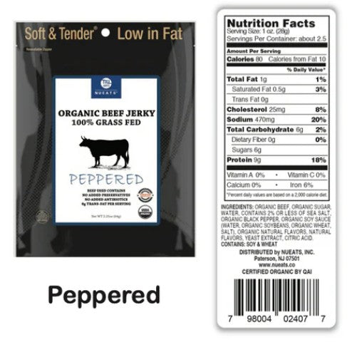 NuEats - Peppered Grass Fed Beef Jerky