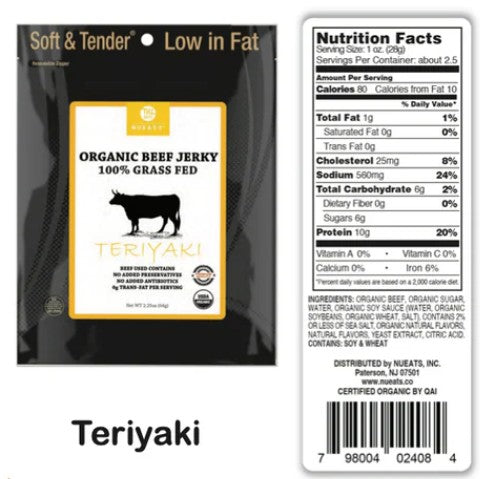 NuEats - Teriyaki Grass Fed Beef Jerky