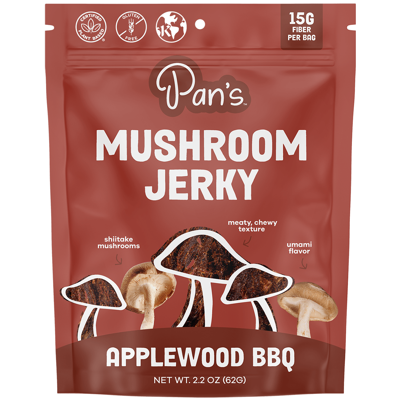 Pan's Mushroom Jerky - Applewood BBQ Mushroom Jerky
