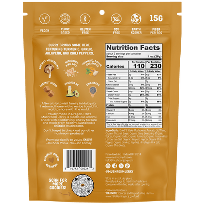 Pan's Mushroom Jerky - Curry Mushroom Jerky