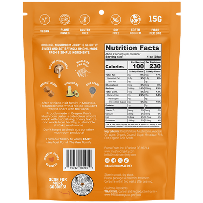 Pan's Mushroom Jerky - Original Mushroom Jerky