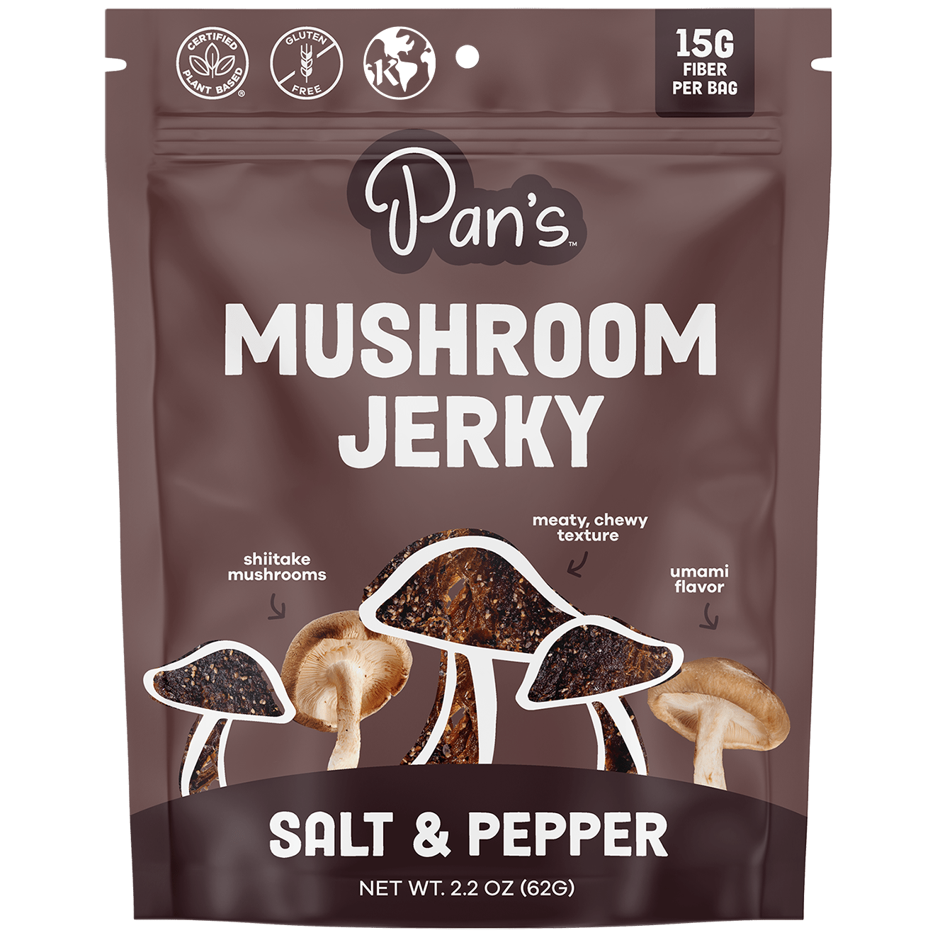 Pan's Mushroom Jerky - Salt & Pepper Mushroom Jerky