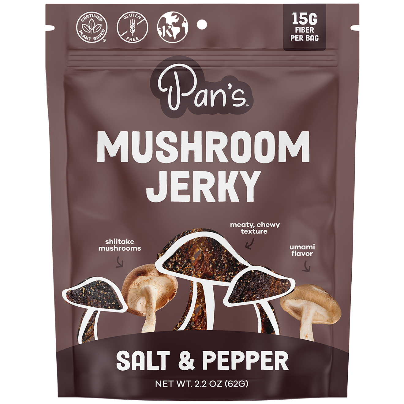 Pan's Mushroom Jerky - Salt & Pepper Mushroom Jerky