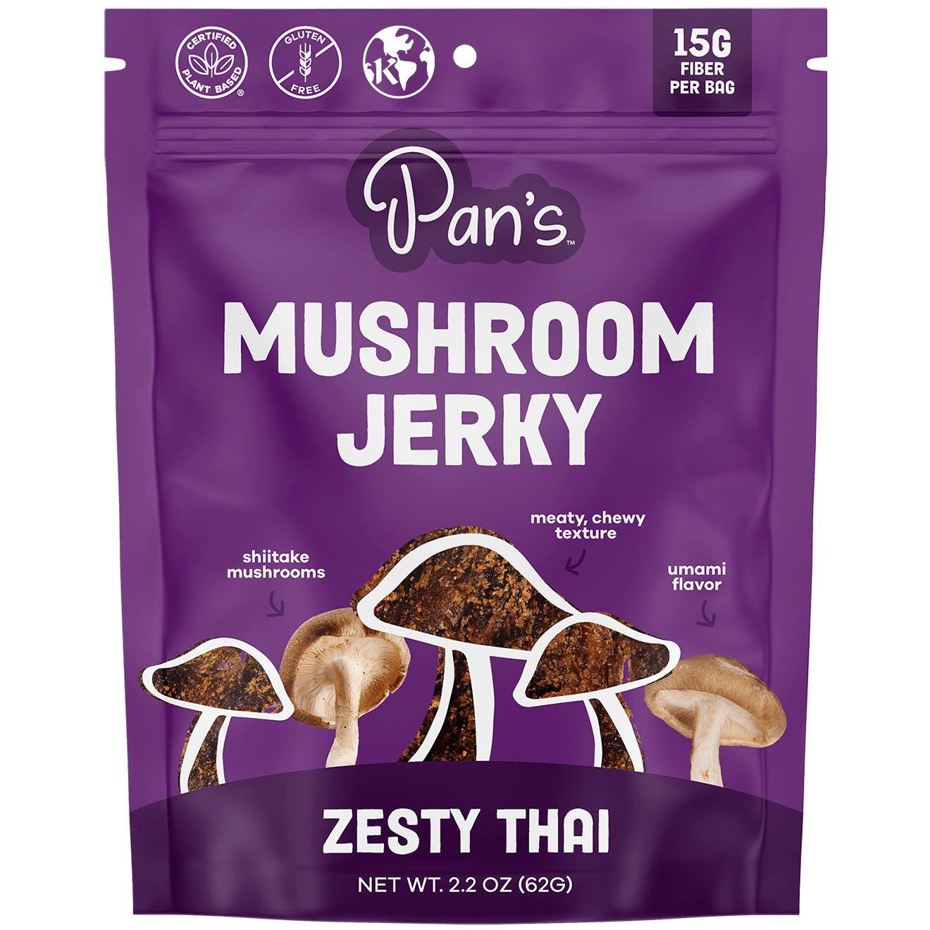 Pan's Mushroom Jerky - Zesty Thai Mushroom Jerky